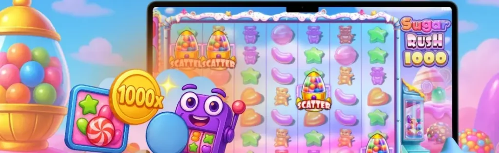 Sugar Rush oyununda animasiyalı şəkərli fon